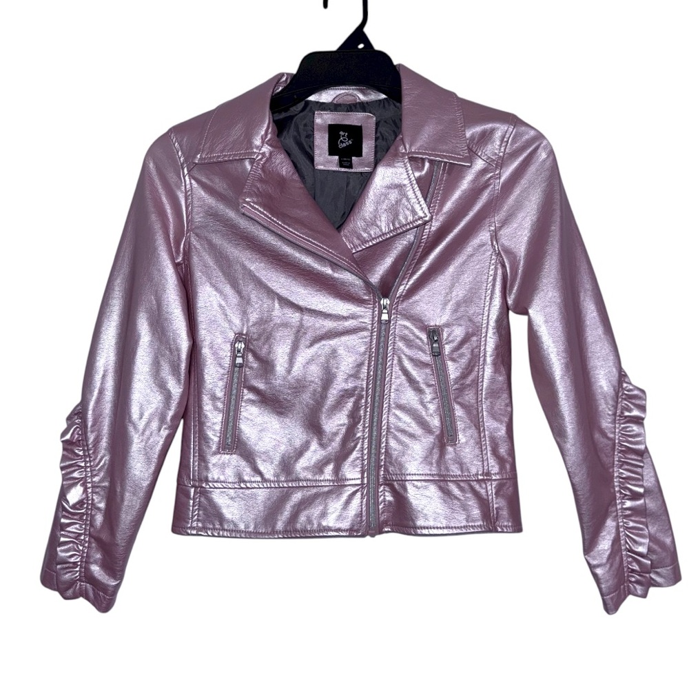 Art Class light pink biker jacket girls size Large (10/12)